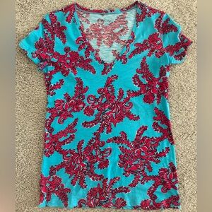 Lilly Pulitzer Pink and Blue Floral Top